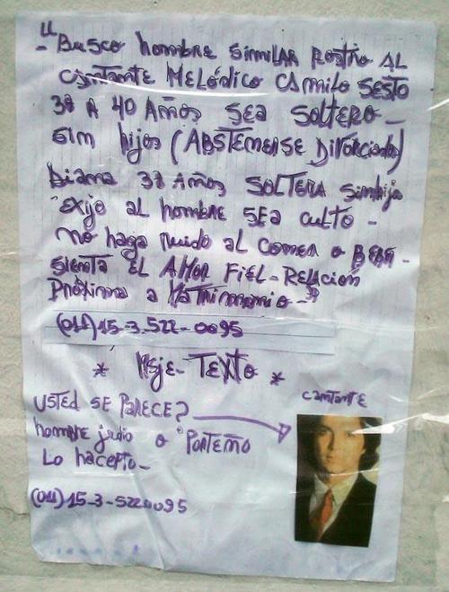 Mujer busca un doble de Camilo Sesto para que sea su novio