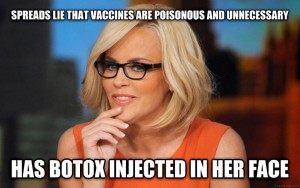 Dice que las vacunas son malas e innecesarias, pero lleva botox en su cara